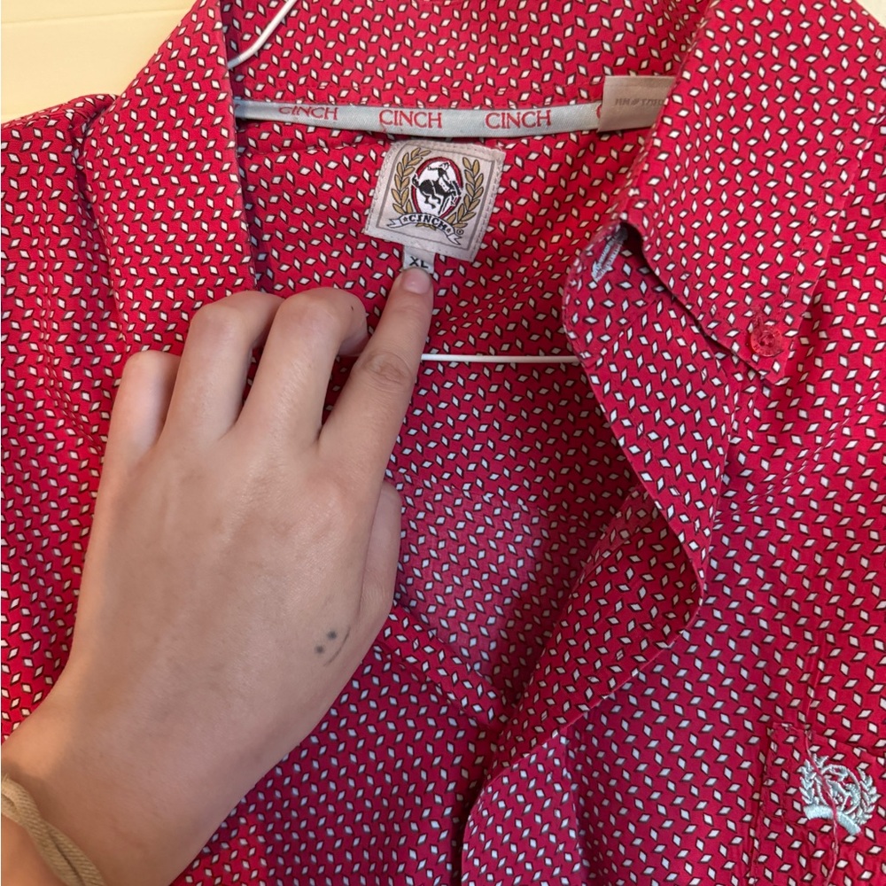 Cinch Red Button Down Shirt
